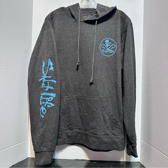 Salt Life Live Salty Gray Blue Hoodie Size L Mens Lrg Jacket - Picture 2 of 10